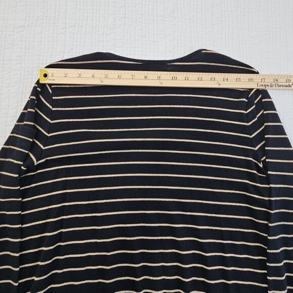 Lauren Ralph Lauren Green Label Top Size 1X Black & Gold Metallic Striped - Picture 10 of 14